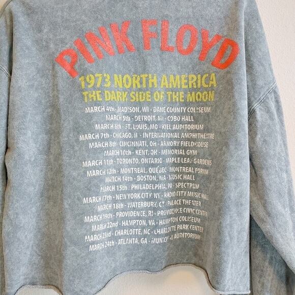 Pink Floyd The Dark Side of the Moon Cropped Hoodie Sweatshirt Sz L - Picture 7 of 11